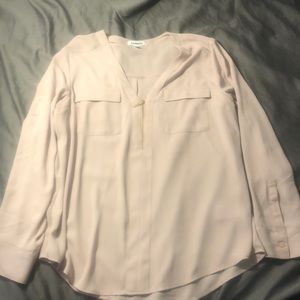NWOT tan/light colored shirt with zipper in front